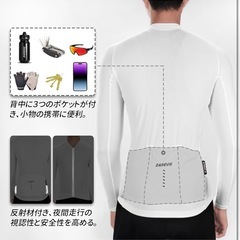 【新品】サイクルジャージ 2XL 長袖 サイクルウェア 冷感 UVカット ロードバイクの画像