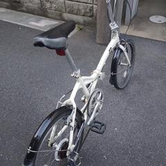  【良品】アルミフレーム 20インチ折り畳み自転車 外装6段変速  整備済み! の画像