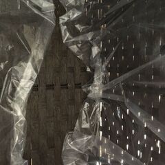 🟣 長四角　ダーク色系　編み編みかごカゴの画像