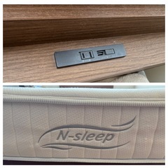 引き出しコンセント付きベッド＋N-sleep マットレスの画像