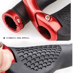 マウンテンバイク グリップハンドル 耐衝撃 自転車グリップ 人間工学的 バイク グリップ ハンドル サイクリング アクセサリー 簡単取り付けの画像