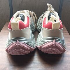 新品 25cm メンズ スニーカー ベージュ 厚底 男女兼用 シューズ【2000-425-S】の画像