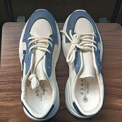 新品 25cm メンズ スニーカー ホワイト 厚底 男女兼用 シューズ【2000-426-S】の画像