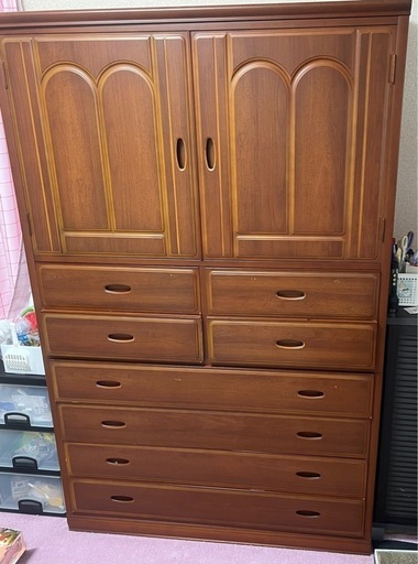 お値下げ！！中古☆桐タンス 3段　着物収納に 桐タンス 開き戸 レトロ 着物 収納 衣装 整理 総桐収納箪笥
