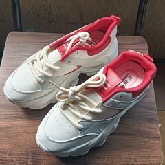 新品 23cm レディース スニーカー ホワイト 厚底 シューズ...