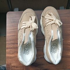 新品 23.5cm レディース スニーカー ブラウン 厚底 シューズ【2000-428-S】の画像