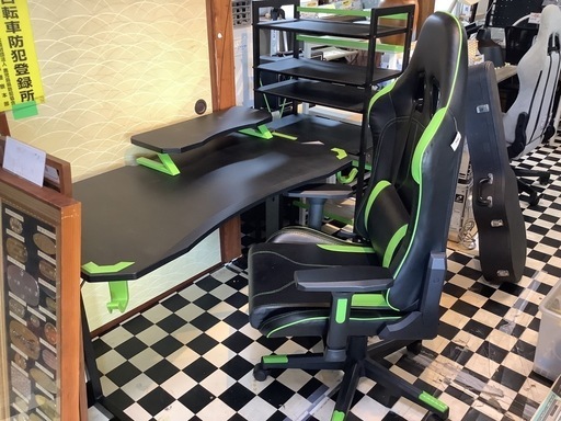 【リサイクルサービス八光】幅118㎝　ニトリ　ゲーミングデスク　4点セット