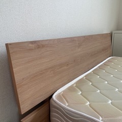 LOWYA 木目調ローベッド セミダブル マットレス付き　　の画像
