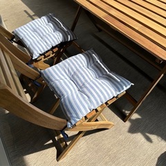 【ラストプライス】木製折り畳み式テーブル&チェアの画像
