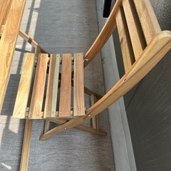 【ラストプライス】木製折り畳み式テーブル&チェアの画像