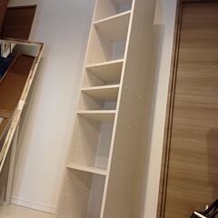 【本棚】細長いスリム（白ホワイト）