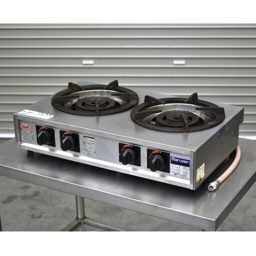 【ヤ取終了7/12】≪yt1960ジ≫ 2022年製 マルゼン ガステーブルコンロ 親子 M-222C LPガス用 幅68cm/2口コンロ/卓上コンロ 動作未確認/現状品 中古厨房機器/宮城県仙台市 70619-02