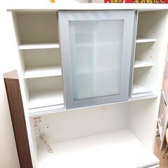 松田家具 キッチンボード ラッキーレンジ1000 食器棚 ホワイトの画像