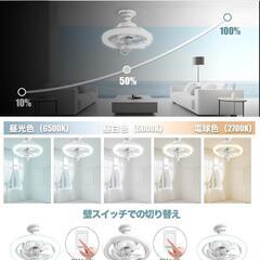 シーリングファンライト 扇風機 常夜灯 サーキュレーター DCモーター 6-8畳の画像