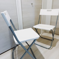 IKEA 折りたたみチェア ホワイト2脚セット