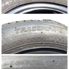 T105/90D12  80M  BRIDGESTONE TIRE  応急タイヤ(スペアタイヤ / テンパータイヤ) 12㌅ × 3.00B × 4穴 × PCD100mmの画像