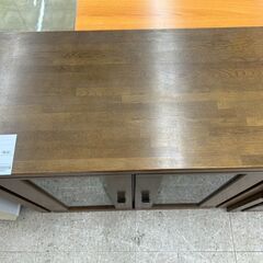 ★リユースのサカイ高崎店★TJ12065  ガラス戸収納 ブラウン H72.5×D45.5×W90.2 クリーニング済みの画像