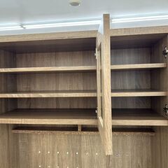 ★リユースのサカイ高崎店★TJ12068 ベガコーポレーション 食器棚 オーク H182.5×D41×W90 クリーニング済みの画像