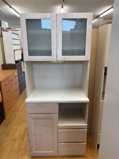 値下げしました。N1031★スリム食器棚★食器棚★カップボード★幅800mm