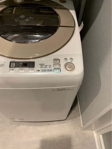 乾燥機　洗濯機　のびのびスタンドセット　　シャープ 9.0kg SHARP ES-GV90R-N