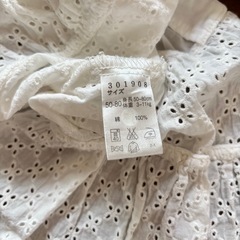ノースリーブワンピース トップス　チュニック　刺繍 ホワイト 80サイズの画像