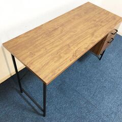 ヴィンテージ風デスクDWV-120S-WAL美品　 引出し2杯・アジャスター付き Dove vintage style ウォールナット柄完成品デスク 展示品・アウトレットの画像