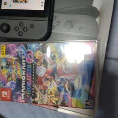 ニンテンドースイッチ初期グレー、マリオカートソフト付きの画像