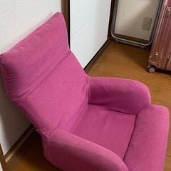 リクライニングチェア　1人掛けソファー　ピンク　の画像