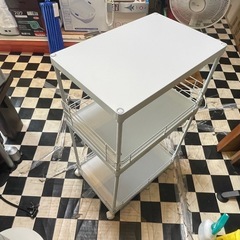 【リサイクルサービス八光】幅30㎝　ドウシシャ　サイドテーブル　キッチンワゴン　キャスター付き　CPS4530-WHの画像