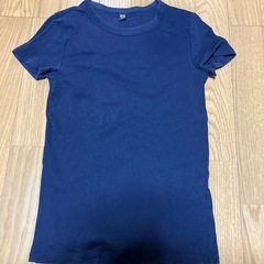 ネイビー　M ユニクロ　リブ半袖