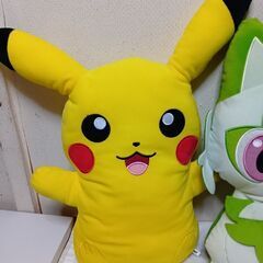 ポケモン　ピカチュウ＆ニャオハ特大クッションの画像