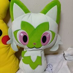 ポケモン　ピカチュウ＆ニャオハ特大クッションの画像