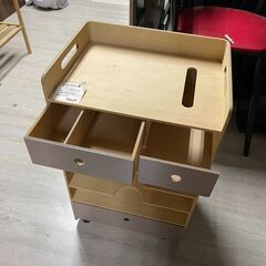 🔥🔥送料無料・設置無料有り🔥🔥YAMATO工芸 曲げ木ワゴン 天然木シナ ナチュラルテイスト 中古収納家具 格安の画像
