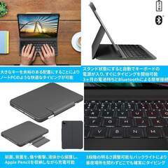 ロジクール iPad【🍀新品・未使用品】 Pro 12.9 インチ 第3世代 第4世代 対応 Bluetooth キーボード 英語配列 薄型 ケース 一体型 iK1274A バックライト付 国内正規品の画像