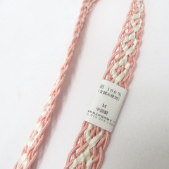帯締め 夏用 絹100% 帯〆 レース帯締め ピンク×白色 正絹 平組 Mサイズ 長さ168.3cm 新品 【キモノオフ野々市若松店】の画像