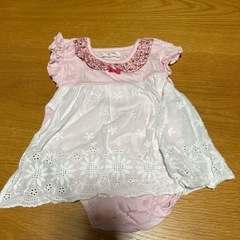 ロンパース　80 女の子　ベビー　ピンク　花柄の画像