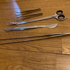 総額¥5000相当！ニッソー トリミングバサミ　土壌ほぐしピンセット　ロングピンセット　ショートピンセット　の画像