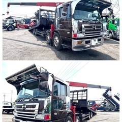 日野　プロフィア　花見台　スライドローダー　クレーン　ウインチ　ラジコン　4軸低床　実走行78万km 美車　現車確認大歓迎の画像