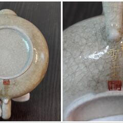 薩摩焼 白さつま 白薩摩 香山 雪山 急須 小皿 皿 アンティーク 煎茶道具 煎茶器 工芸品の画像