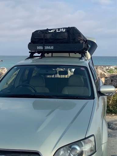 YAKIMA ルーフラック 99cm x 112 & レガシィアウトバック ダイレクトルーフレール付車 2003- (BP、BR) Base & kit ウイングバー　フルセット