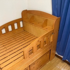 シングル　ベッド　木製　中古品の画像