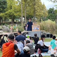 佐賀県の青年会館で紙芝居