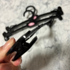 洗濯バサミ付き　ハンガー　3点セット　黒