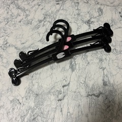 洗濯バサミ付き　ハンガー　3点セット　黒の画像