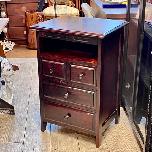 ※神居民芸 サイドチェスト 電話台 樺材 焼印有 横幅50cm奥行40cm高さ75cm★買取帝国 志木店