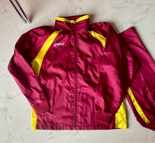 90s asics アシックス ナイロンジャージ セットアップ ロゴ