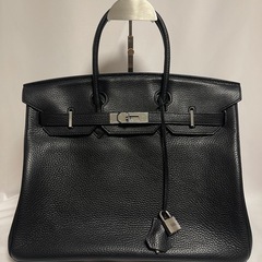 本革　オーダーバッグ　ブラック×シルバー金具　　
