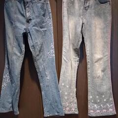 豪華刺繍デニム2点★片方はEU購入1万円以上★洗濯済★手渡し限定の画像