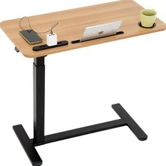 【新品未使用】サイドテーブル昇降式 ガス圧昇降ベッドテーブル P...