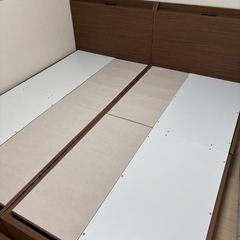 【ニトリ｜収納付きシングルベッドフレーム 2台セット】ウォールナ...